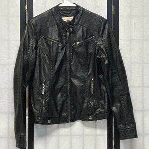 Vintage Urbanology Moto Faux Leather Jacket M Zip Long Sleeve Biker Chic Edgy